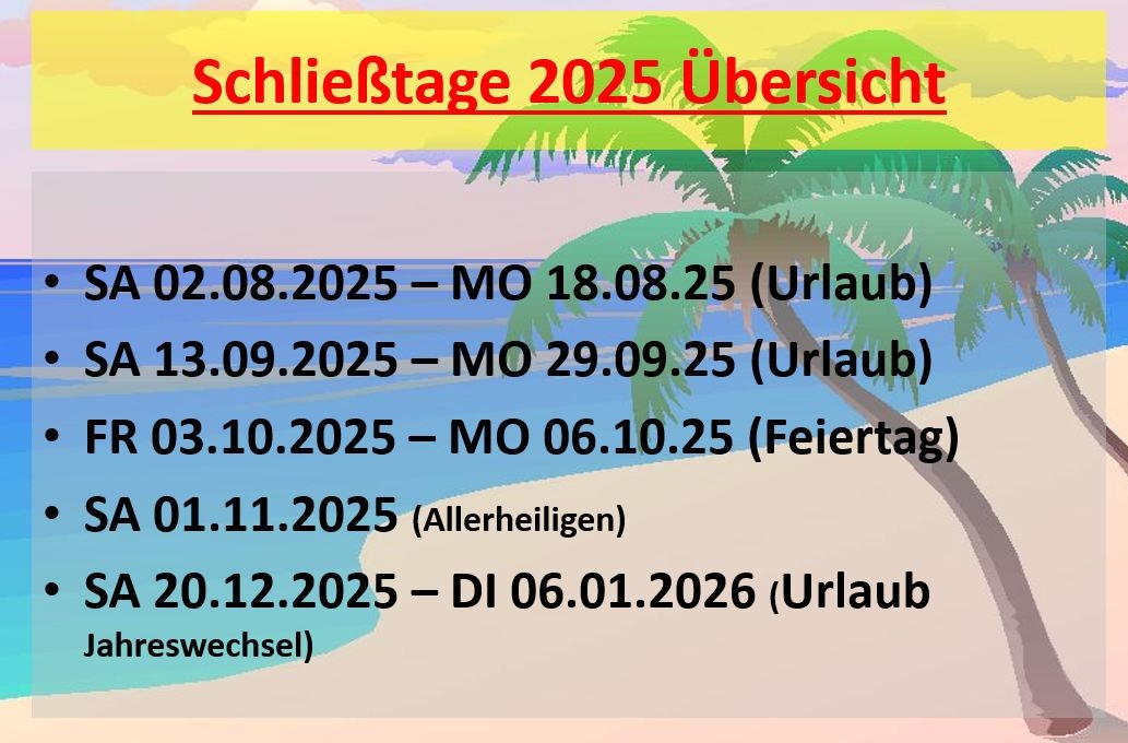 Urlaubszeiträume 2025