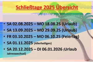 Urlaubszeiträume 2025