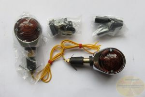 Blinker Ochsenauge chrom SHIN YO (2 Stück) getöntes Glas