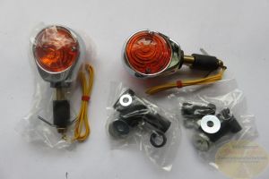 Blinker Ochsenauge chrom SHIN YO (2 Stück) gelbes Glas