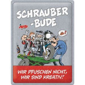 63407' , 'Blechschild MOTOmania - Schrauberbude -